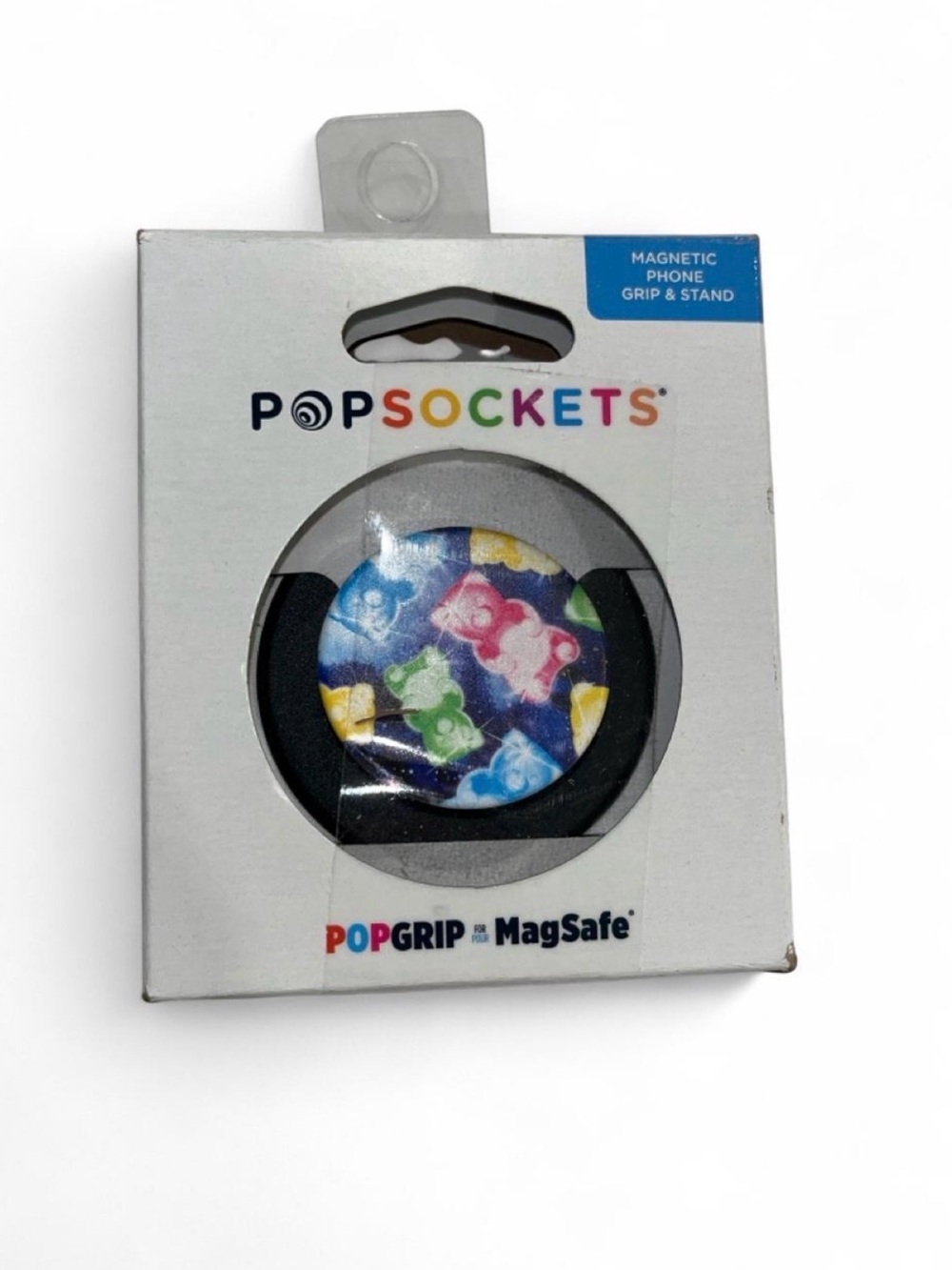 PopSocket PopGrip for MagSafe - Blue with Multi-Color Bear Print